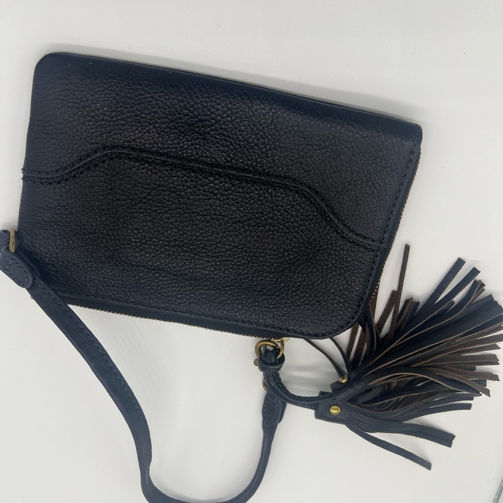 Frye Black Leather Wristlet with Textured Finish - Picture 8 of 13